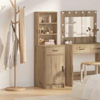 Highboard met lade artisanaal eikenkleurig 40 x 40,5 x 135 cm
