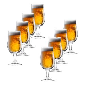 Bierglazen op voet - 8x stuks - glas - 370 ml - speciaal bier - bierglas