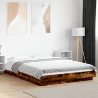 Bedframe met LED-verlichting sonoma eikenkleurig 135x190 cm
