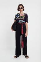 Broek met sjaal als riem - BLACK - 44