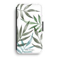 Tropical watercolor leaves: iPhone XR Flip Hoesje