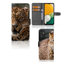 Samsung Galaxy A14 5G Telefoonhoesje met Pasjes Luipaard - thumbnail