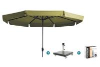 Madison Syros Luxe stokparasol Ø350 cm. - Sage green met Granada voet en hoes Madison Syros Luxe stokparasol Ø350 cm. - Sage green met Granada voet en hoes