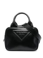 Prada sac cabas en cuir à logo embossé - Noir