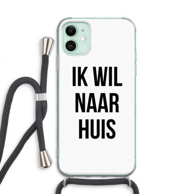 Ik wil naar huis: iPhone 11 Transparant Hoesje met koord