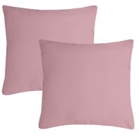 Stof Textile sierkussen Nelson - 2x - roze - 60 x 60 cm - bank kussens - polyester