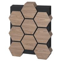 4-delige Set Geluidsabsorberende Wandpanelen 81 x 66 cm Bestaande Uit 9 Zeshoekige Houten Panelen