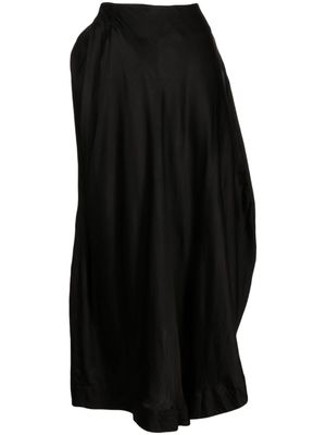 Forme D'expression jupe asymétrique en coton à coupe mi-longue - Noir
