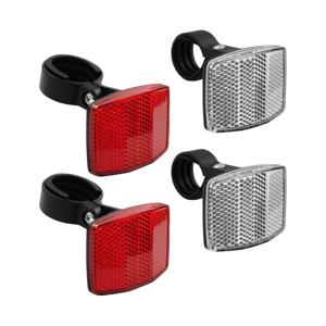 Reflector - 2x set - voor en achter - kunststof - rood / wit - incl. bevestiging