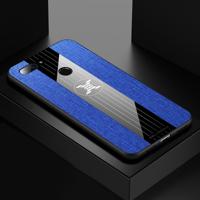 Voor Xiaomi Mi 8 Lite XINLI stiksels doek textuur schokbestendig TPU beschermhoes (blauw)