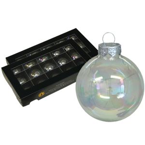 Kerstballen - 30x stuks - transparant parelmoer - glas - 4 cm