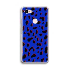 Blue Leopard: Google Pixel 3 Transparant Hoesje