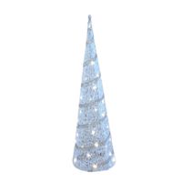 LED piramide kerstboom - H59 cm - wit - kunststof - kerstverlichting - kerstverlichting figuur - thumbnail