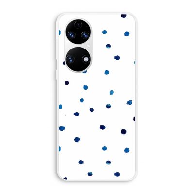 Blauwe stippen: Huawei P50 Transparant Hoesje