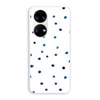 Blauwe stippen: Huawei P50 Transparant Hoesje