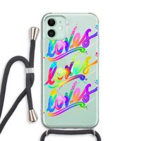 Loves: iPhone 11 Transparant Hoesje met koord