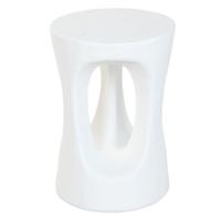 Item Int. Bijzettafel - wit - kunststeen - 35 x 51 cm - moderne zijtafel met open zijden