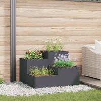 VidaXL Tuin bloempot antraciet 80 x 80 x 60 cm staal
