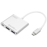 Digitus DA-70838-1 HDMI / USB Adapter [1x USB 3.2 Gen 1 stekker C (USB 3.0) - 1x HDMI-bus, USB 3.2 Gen 1 bus A (USB 3.0), USB-C bus] Aluminium, Zilver Met - thumbnail