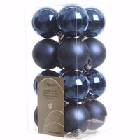 Mystic Christmas kerstboom decoratie kerstballen blauw 16 stuks   - - thumbnail