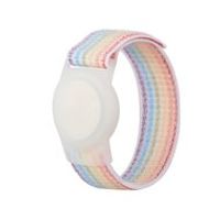 AirTag nylon loop bandje - S/M - Multicolor - Geschikt voor kinderen