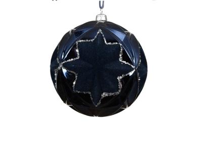 Kerstbal 10 cm donker blauw