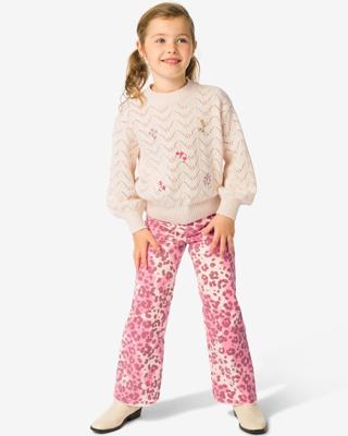 HEMA Kinderjeans wijd dieren roze (roze)