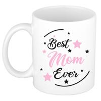 Bellatio Decorations Cadeau koffie/thee mok voor mama - roze - de beste - 300 ml - Moederdag - feest mokken - thumbnail