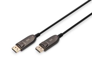 Digitus AK-340107-150-S DisplayPort-kabel DisplayPort / Glasvezel Aansluitkabel DisplayPort-stekker, DisplayPort-stekker 15.00 m Zwart Ultra HD (8K)