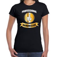 Professional hairdresser / professionele kapster t-shirt zwart dames - Kapster cadeau shirt