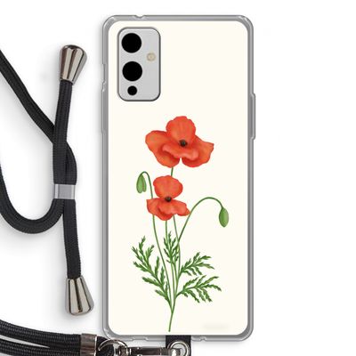 Red poppy: OnePlus 9 Transparant Hoesje met koord