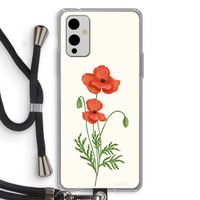 Red poppy: OnePlus 9 Transparant Hoesje met koord
