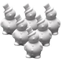 Hobby sneeuwpop - 6x stuks - piepschuim - 17 cm - styropor - 3D - sneeuwman figuur