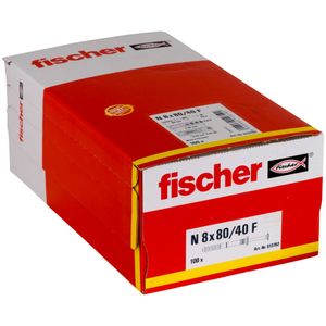 Fischer 513702 schroefanker & muurplug 100 stuk(s) Schroef- & muurplugset 80 mm