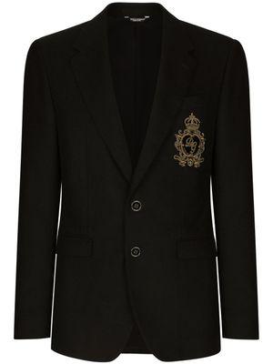Dolce & Gabbana blazer boutonné à ornements - Noir