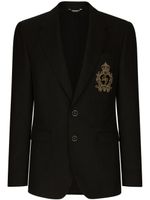 Dolce & Gabbana blazer boutonné à ornements - Noir