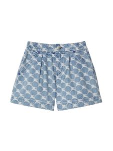 Burberry Kids short en jean à imprimé graphique - Bleu