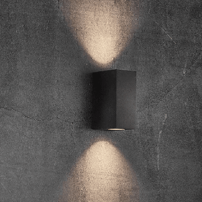 Wandlamp zwart &apos;Canto Maxi Kubi 2&apos; Nordlux up & downlighter GU10 zwart buitenlamp wandlamp