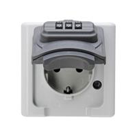 Waterdichte stekkerbasis Kopp Grijs Handmatig combinatieslot Met deksel Buitenkant Soort F