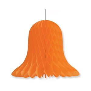 1x Kerstversiering oranje kerstklokken lampionnen 20 cm