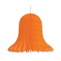 1x Kerstversiering oranje kerstklokken lampionnen 20 cm