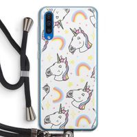 Rainbow Unicorn: Samsung Galaxy A50 Transparant Hoesje met koord