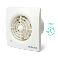 Stille Badkamerventilator Vent-Axia Supra - Ø 100 mm - Met Timer