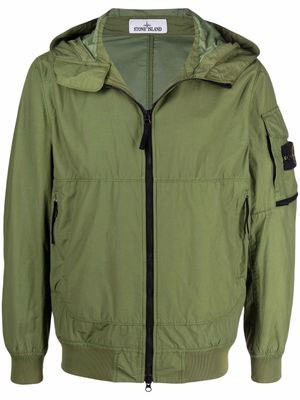 Stone Island veste légère zippée à motif Compass signature - Vert