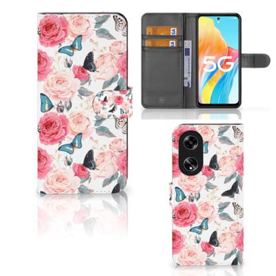 OPPO Reno8 T 5G Hoesje Butterfly Roses OPPO Reno8 T 5G Hoesje Butterfly Roses
