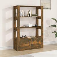 Dressoir 80x30x119,5 cm bewerkt hout gerookt eikenkleurig