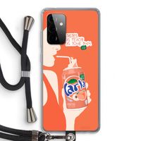 Peach please!: Samsung Galaxy A72 5G Transparant Hoesje met koord