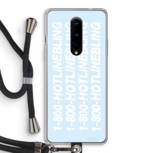 Hotline bling blue: OnePlus 8 Transparant Hoesje met koord