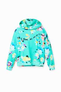 Oversized sweatshirt met onscherpe print - GREEN - S