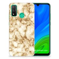 Huawei P Smart 2020 TPU Siliconen Hoesje Marmer Goud - thumbnail